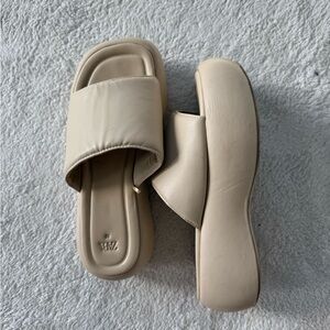 Zara Platform Beige Sandals